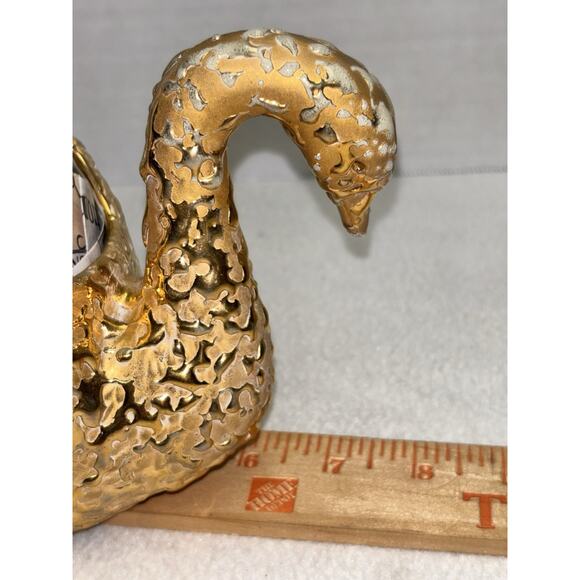 Set of 4 Vintage 22 K Hand Decorated Weeping Bright Gold Swans Ceramic Planters - Picture 4 of 12